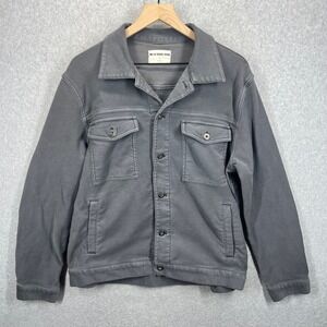The Normal Brand Canvas Trucker Jacket Mens L Gray Button Up Workwear Coat Read